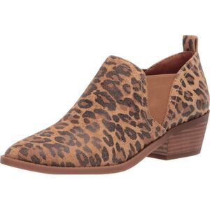 New‎ LUCKY BRAND Ankle Boots Size 7.5 M Fallo Suede Slip On Animal Leopard Print